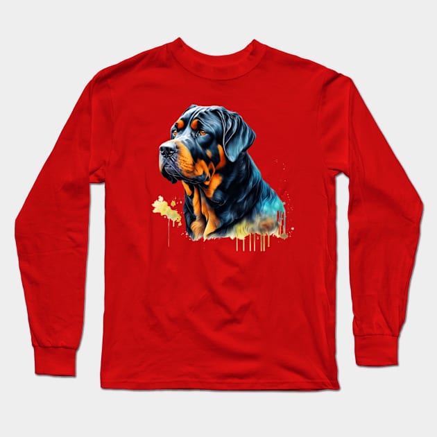 Rottweiler dog Long Sleeve T-Shirt by Mr hicham